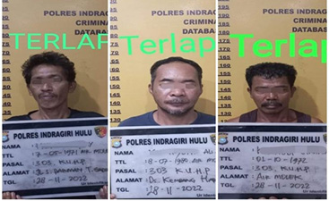 Tiga Pelaku Judi Gelper Air Molek Diringkus Satreskrim Polres Inhu